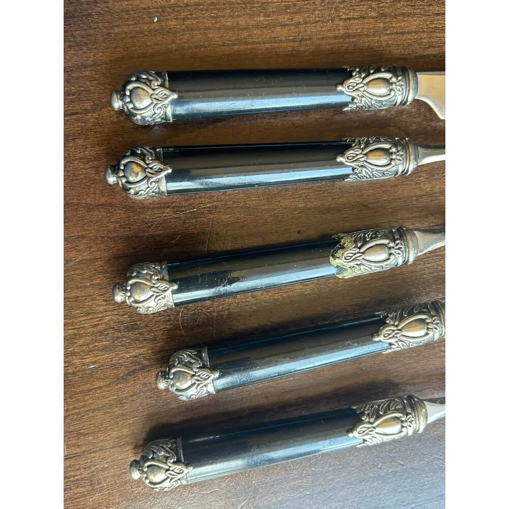 38 piece set Hampton Silversmiths San Remo Black stainless steel flatware